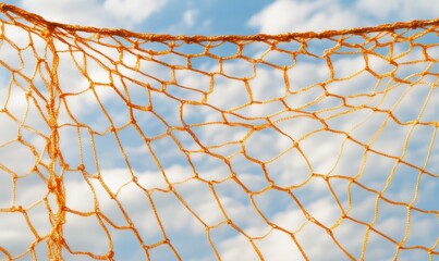 Orange net on the sky background