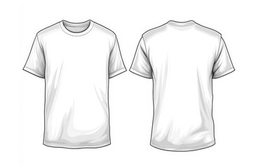 Blank Short sleeve t shirt mockup, grey T-shirts front and back view, used as design template isolated on white background.