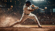 © Siasart - A baseball player swings at a pitch, creating a dynamic action shot.