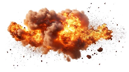 Sticker - An explosive cloud of fire and smoke, depicting a dramatic explosion.