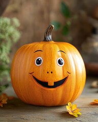 Poster - Pumpkin decoration with smiling face for autumn party