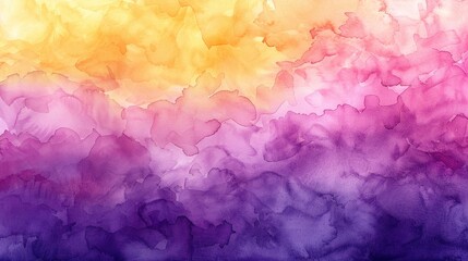 Wall Mural - Beautiful abstract watercolor painting showcasing a stunning gradient of yellow and purple shades. Perfect for backgrounds and artistic projects.