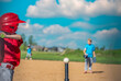 © Lost_in_the_Midwest - Youth batter hitting a tee ball into an open field at game