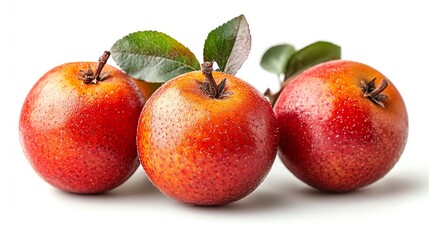 Wall Mural - Soft, ripe medlars, isolated on white background, vibrant texture