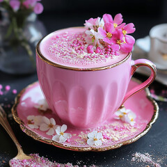 pink coffee latte