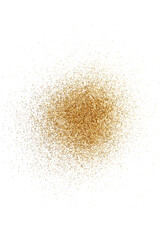 Wall Mural - Shiny golden glitter isolated on white, top view