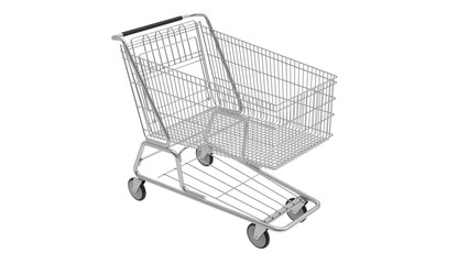 supermarket cart isolated on transparent background