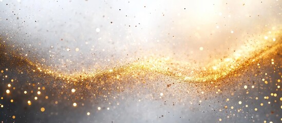 Canvas Print - Abstract background with gold glitter on a white background.