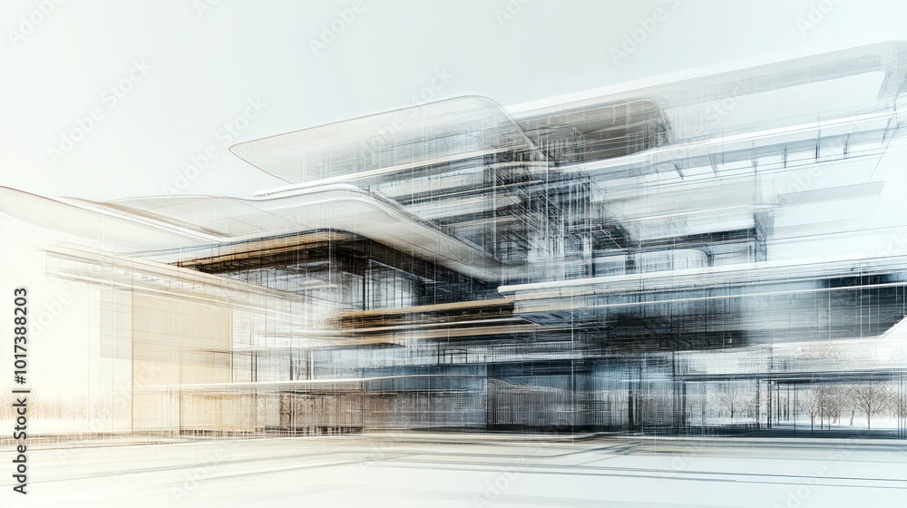 A series of overlapping transparent layers showing the progressive ...