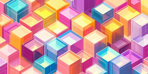 Aufkleber - Colorful abstract cubes pattern background design