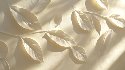 Poster - A close-up of delicate, carved leaves showcasing intricate details and soft lighting, creating a serene and elegant atmosphere.