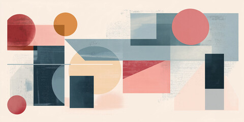 Leinwandbilder - Abstract composition of geometric shapes creating modern background design
