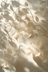 Poster - A soft, muted background with delicate leaf shadows, creating an ethereal and calming atmosphere.