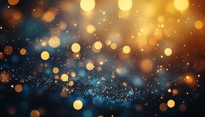 Poster - A mesmerizing background of glowing orbs in warm colors, creating a dreamy atmosphere filled with depth and sparkle.