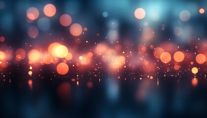 Poster - A vibrant, abstract background featuring bokeh lights with a mix of warm and cool colors, creating an enchanting, dreamy atmosphere.