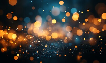 Poster - A vibrant background featuring glowing bokeh lights in blue and orange hues, creating a dreamy and atmospheric effect.