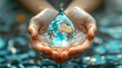© Neural9 Project - Hands Holding Earth in Water Droplet Symbolizing Environmental Conservation