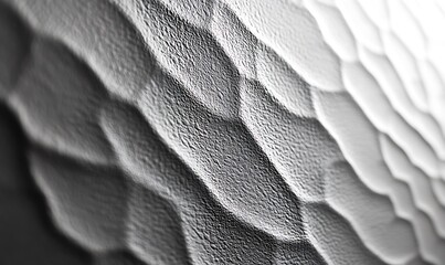 Fototapete - A close-up of textured surface featuring undulating, wave-like patterns in monochrome, showcasing intricate details and fine grain.