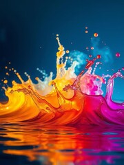 Beautiful multi colour wave water splash background backdrop Smoke Explosion Backdrop