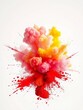 © Global Perspectives - Red powder explosion on white background colored cloud colorful dust explode paint holi Smoke Explosion Backdrop