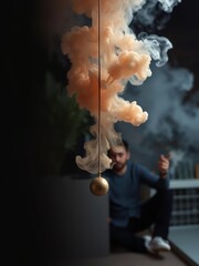 Illustrate a scenario where trigonometric functions are used to model periodic phenomena such as the motion of a pendulum or Smoke Explosion Backdrop