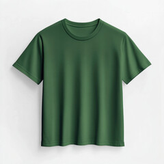 Canvas Print - Green t-shirt hanging on wall, centered in frame. Minimalist background accentuates vibrant color. Symmetrical composition adds visual balance.