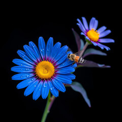 daisy flower on blue