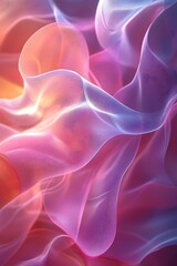 Aufkleber - A vibrant, abstract representation featuring flowing waves of pink and purple hues, conveying a sense of motion and tranquility.