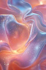 Aufkleber - A mesmerizing abstract pattern featuring swirling colors and sparkles, blending soft hues of pink, blue, and lavender.