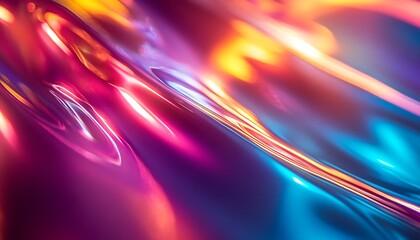 Poster - An abstract close-up of vibrant, swirling colors, showcasing a blend of purples, blues, and oranges that create a captivating and dynamic visual experience.