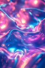 Poster - A vibrant, abstract texture with flowing waves of purple, blue, and pink hues, creating a mesmerizing and dynamic appearance.
