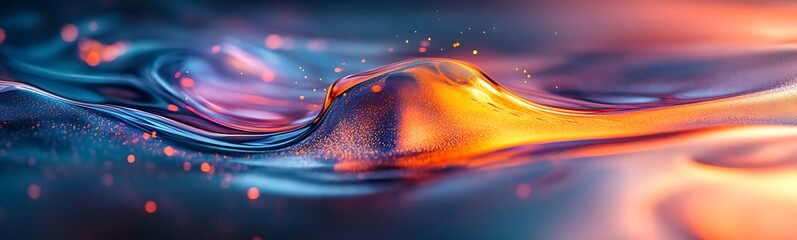 Aufkleber - A vibrant, abstract depiction of flowing liquid, showcasing dynamic shapes and vivid colors that create a sense of depth and motion.