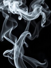 Abstract smoke steam moves on a black background  the concept of aromatherapy Smoke Explosion Backdrop