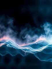 Luminous abstract waves set against a dark abstract backdrop Smoke Explosion Backdrop