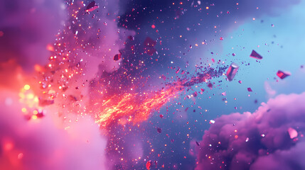 Wall Mural - space nebula, colorful abstract background image, 3d illustration, 3d render space, surreal explosio