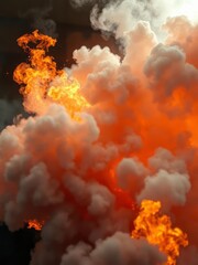 Fiery cloudscape a dramatic abstract of smoke and flames perfect for backgrounds or concepts Smoke Explosion Backdrop