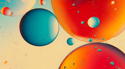 Wall Mural - abstract colorful oil bubbles