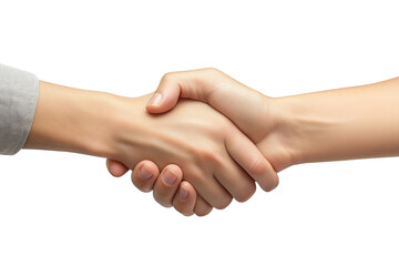 People shaking hands, isolate on white background cut out transparent PNG. 