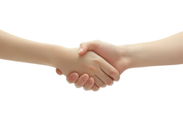 People shaking hands, isolate on white background cut out transparent PNG. 