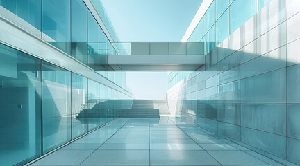 Aufkleber - An innovative modern building with aluminum facades and large glass surfaces.