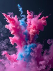 Freeze motion of color powder exploding Smoke Explosion Backdrop