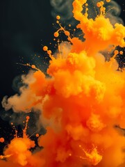 Art background time travel vibrant orange yellow paint splash Smoke Explosion Backdrop