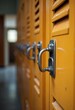 © franxxlin_studio - Row of orange school lockers in hallway