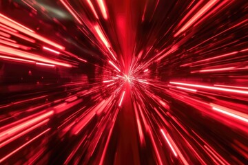 Wall Mural - dynamic red light burst creating a sense of speed and energy, perfect for futuristic or tech-themed 