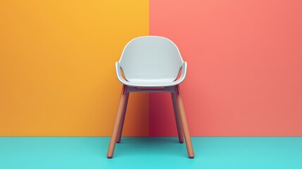 Wall Mural - Retro Minimalistic High Chair Illustration in Graphic Poster Style