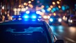 © atipong - Danger on the street blue flasher on the police car at night