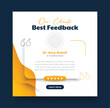 © Creative Pixa - Client feedback review or client testimonial social media post template or web banner design, Customer feedback review or client testimonial design, client testimonial comment or quote square design.
