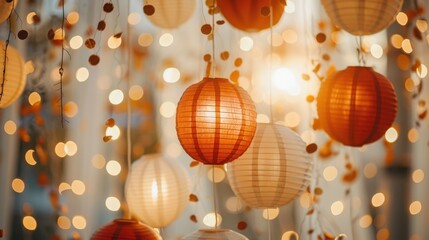 Poster - Colorful Lanterns with Warm Backlight Effect