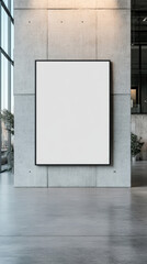 Wall Mural - Blank billboard mockup in a modern building.