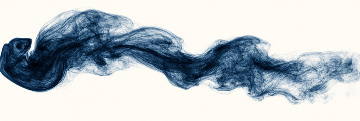 Poster - Abstract blue smoke wisps on a white background.